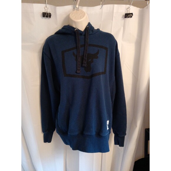 Men's Under Armour Project Rock Hoodie Blood Sweat Respect Size Med Blue - Picture 1 of 4
